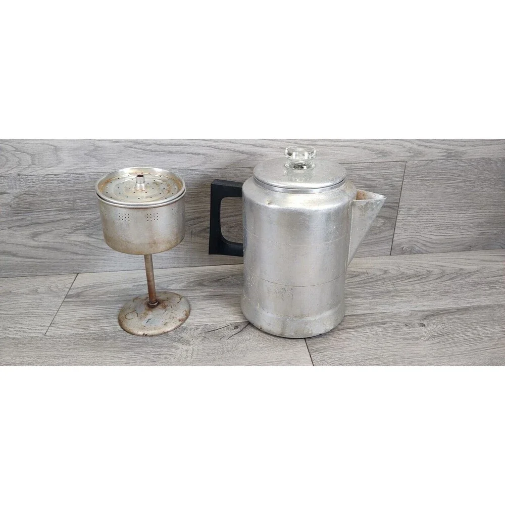 Vtg  Comet The Popular Aluminum 5 - 9 Cup Percolator Stovetop Coffee Maker